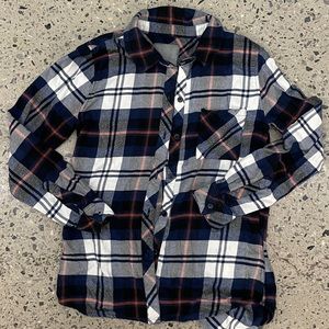 Rails Flannel Shirt Button Down Womens Extra Small Blue Black Orange White